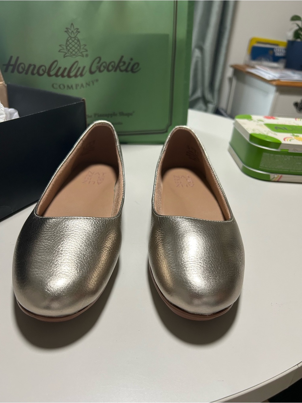 Naturalizer Metallic Gold Flat Ballet Shoe